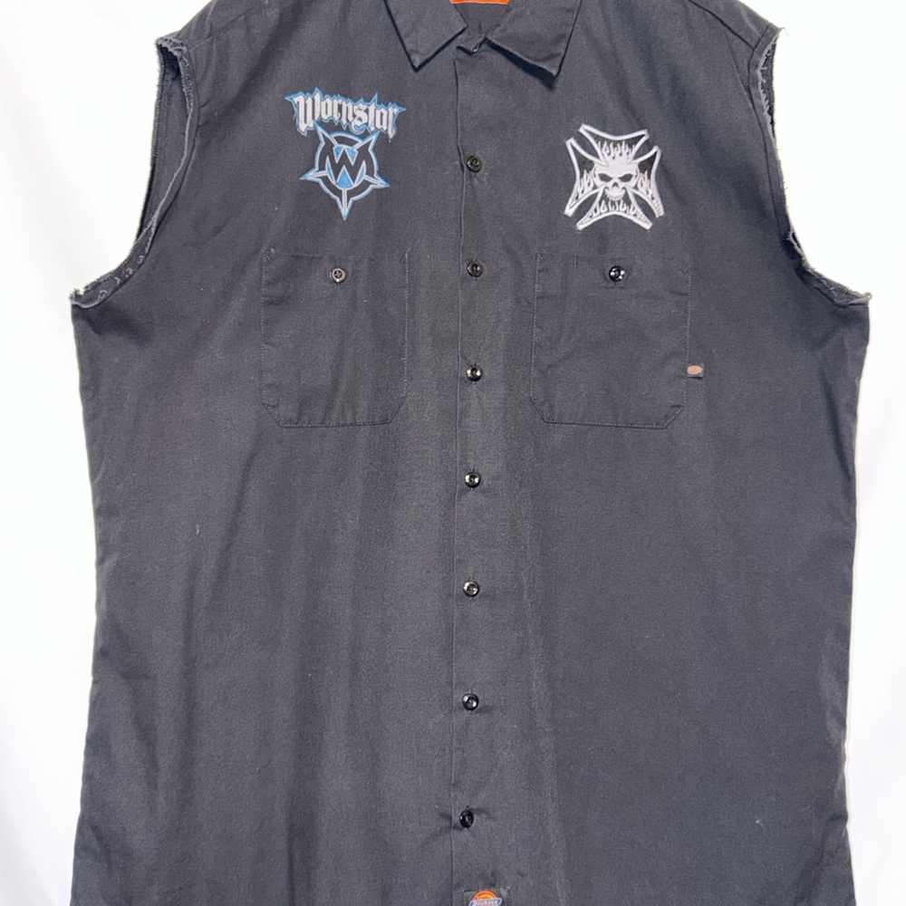Wornstar Black Men's Dickies Biker Sleeveless Shirt